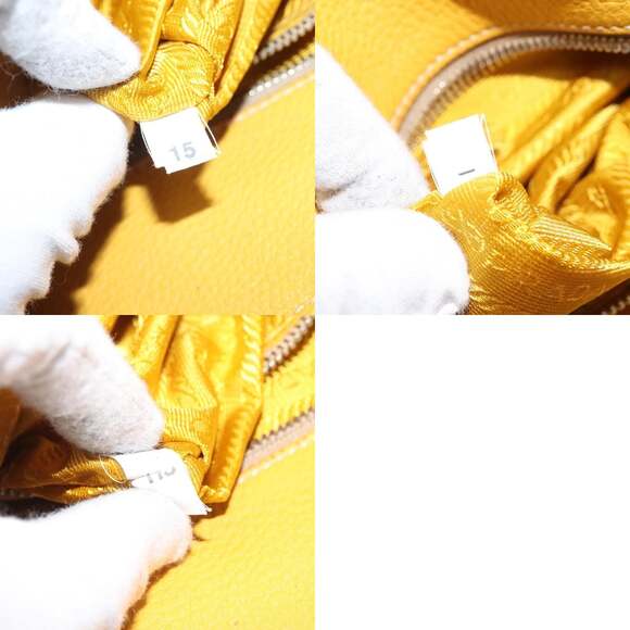 PRADA Hand Bag Leather Yellow Silver - Picture 13 of 13